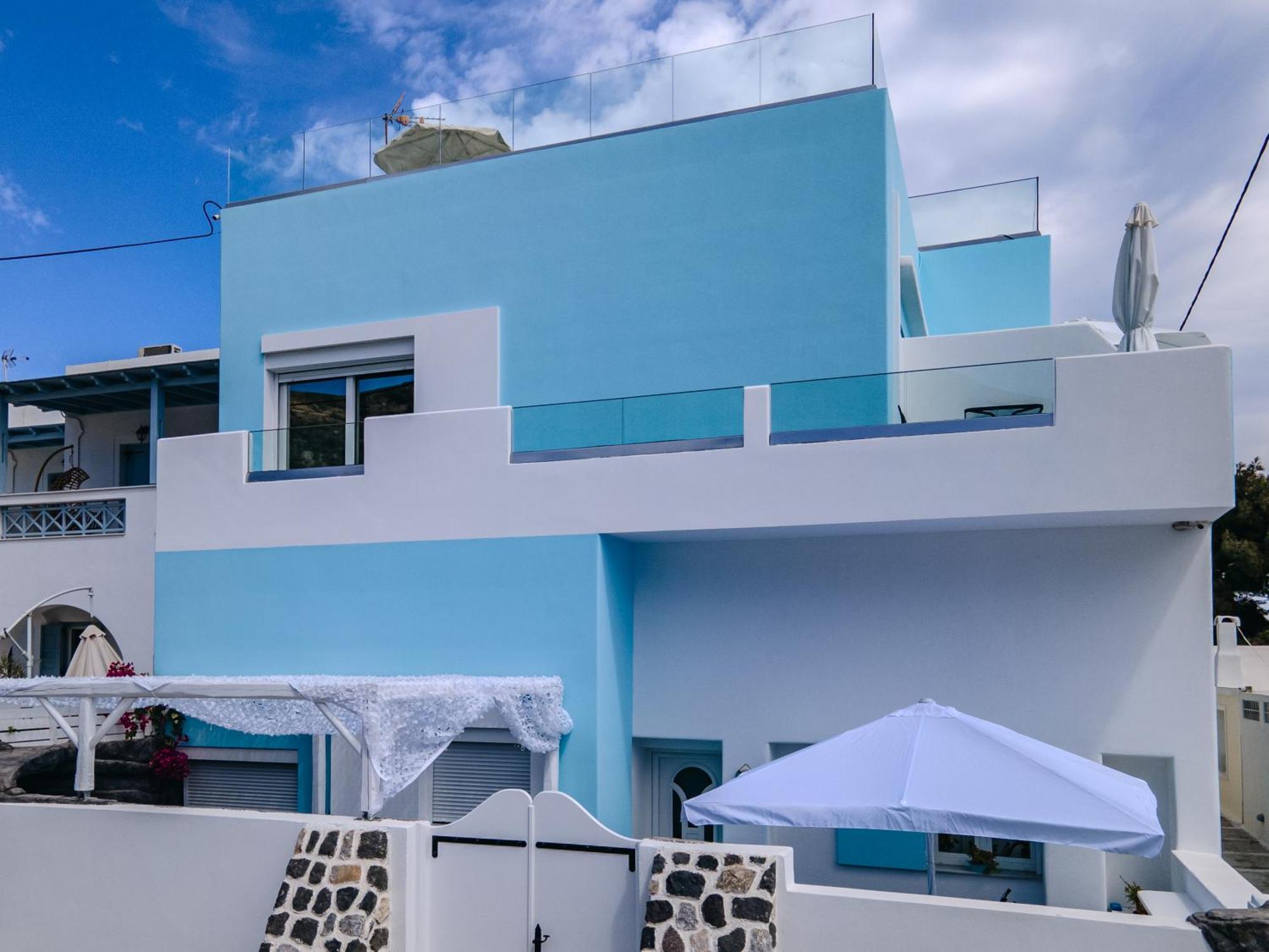Blue Dream - Santorini Apartment Kamari  Bagian luar foto